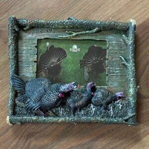 Unique 3D Turkey/Wood Picture Frame - NWOT